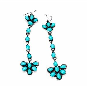 Sheila Becenti Navajo Sterling Silver Sleeping Beauty Turquoise Earrings Signed